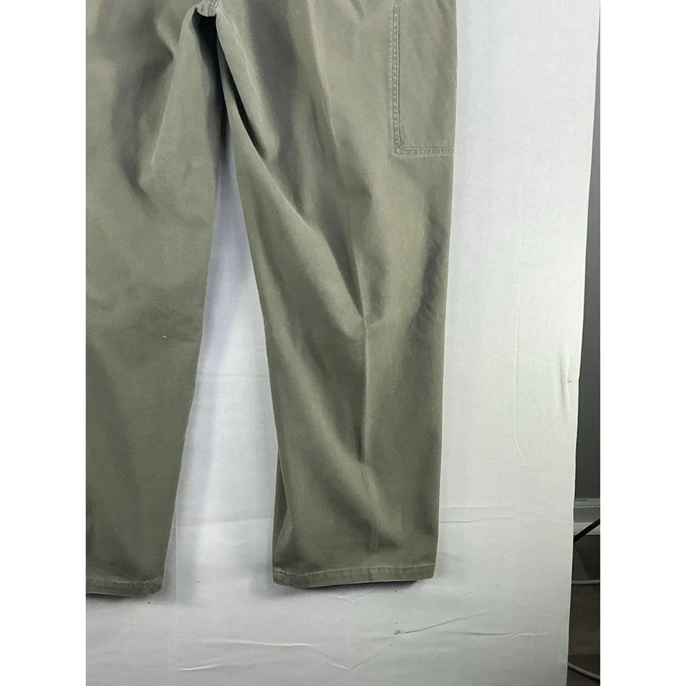 Falls Creek Cargo Pants Men's 36x30 Olive Green Relaxed Fit Cotton Utility